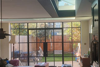 House extension with full wall patio entrance